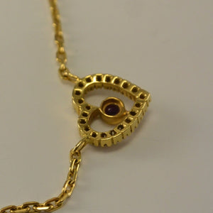 Vintage Collier mit Brillanten 0,50 ct & Rubin 750er 18 Karat Gold 42 cm