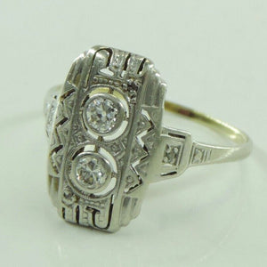 Antiker Damen-Ring mit ca. 0.32 ct. Diamanten / 585er Gold - 56 17,8 mm Ø *