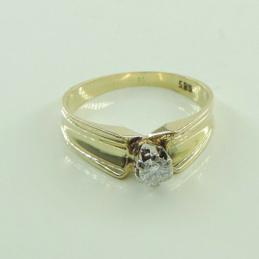 Vintage Damenring 585er 14 K Gelbgold mit Diamanten ca.0,20 ct 57 18,1 mm Ø *