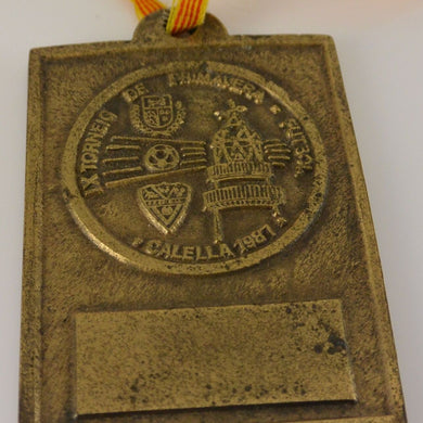 Fußball Ehrenmedallie Calella 1987 aus Bronze