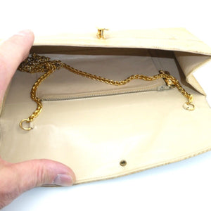 Vintage Cesare Piccini echte Schlangenleder Handtasche Schulterkette Vergoldet