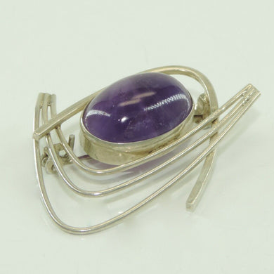 Vintage Brosche 830er Silber mit Amethyst