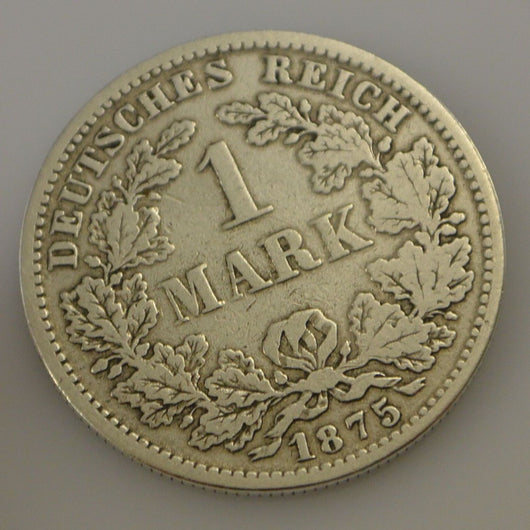 1 Mark Silbermünze dt. Kaiserreich 1875 F - großer Adler