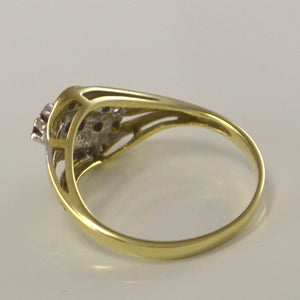 Vintage Damen-Ring mit 0.20 ct. Diamanten & Rubine 585er 14K Gold 55 17,5 mm Ø*