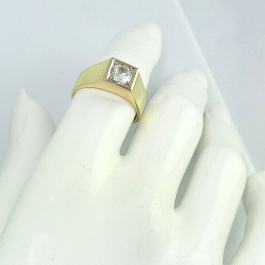 Vintage Ring - Gelbgold 585er 14 Karat mit 0,75 ct. Zirkonia“ 56 17,8 mm Ø *