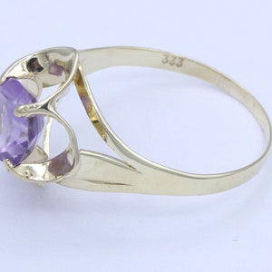 Vintage Damenring mit Amethyst / 333er 8 Karat Gelbgold 61 19,4 mm Ø *