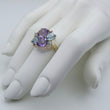 Laden Sie das Bild in den Galerie-Viewer, Damen Ring Topas &amp; Amethyst 375er - 9 K Gold Gr. 57 18,1 mm Ø Wie Neu!
