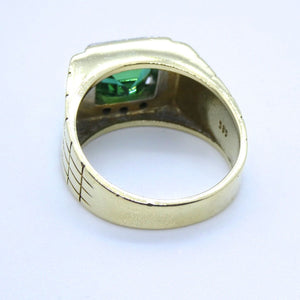 Vintage Damenring mit Smaragd & Diamanten / 585er Gold 14Karat / 57 18,1 mm Ø *