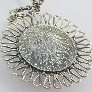 Kette mit Münzanhänger 2 Mark Ludwig III. 1914 D J.51 Silber König von Bayern