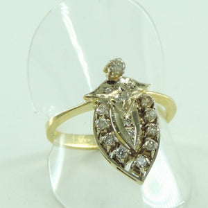 Vintage Damenring 583er Gold mit Diamanten ca. 0.50 ct / 59 18,8 mm Ø *