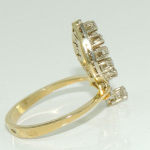 Vintage Damenring 583er Gold mit Diamanten ca. 0.50 ct / 59 18,8 mm Ø *