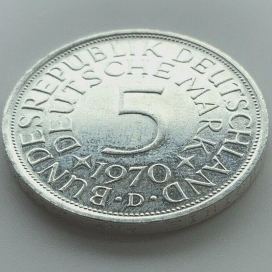 5 Deutsche Mark Silberadler 1970 D