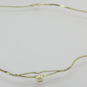 Vintage Collier & Perle / 333er 8 Karat Gelbgold / ca. 44 cm