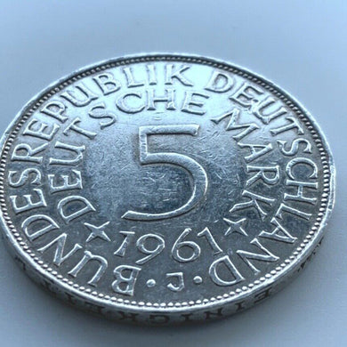 5 Deutsche Mark Silberadler 1961 J