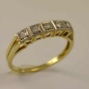 Vintage Damenring mit 0.20 ct. Diamanten / 585er 14 Karat Gold 55 17,5 mm Ø *