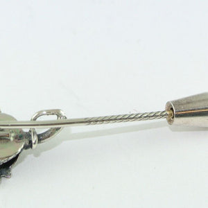 Vintage Anstecknadel Trachtenschmuck - Eichenblattdekor / 925 Silber