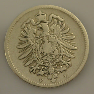 1 Mark Silbermünze dt. Kaiserreich 1875 F - großer Adler