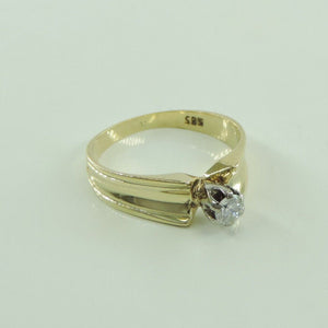 Vintage Damenring 585er 14 K Gelbgold mit Diamanten ca.0,20 ct 57 18,1 mm Ø *