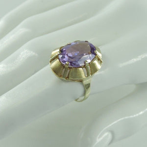 Vintage Damen Ring 333er 8 Karat Gelbgold /mit Amethyst 61 19,4 mm Ø *