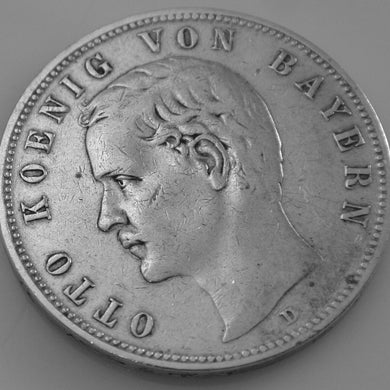 5 MARK OTTO KÖNIG 1900 D VON BAYERN MÜNZE SILBER