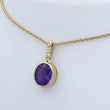 Laden Sie das Bild in den Galerie-Viewer, Vintage Kette mit Anhänger &amp; Amethyst / 333er 8 K Gelbgold / 60 cm
