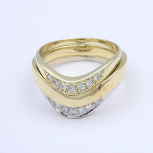 Damenring 750er -18 Karat Gelbgold mit Diamanten ca. 0.20 ct. / 53 16,8 mm Ø