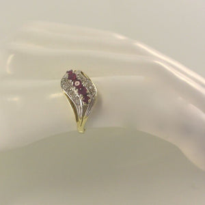 Vintage Damen-Ring mit 0.20 ct. Diamanten & Rubine 585er 14K Gold 55 17,5 mm Ø*