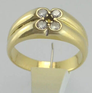 Vintage Damen - Ring mit Diamanten 0.32 ct 750er 18 Karat Gelbgold 54 17,2 mm *