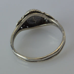 Vintage Damenring Onyx / 835 Silber 54 17,2 mm Ø