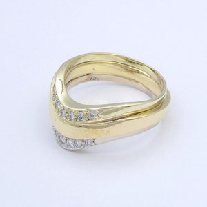 Damenring 750er -18 Karat Gelbgold mit Diamanten ca. 0.20 ct. / 53 16,8 mm Ø