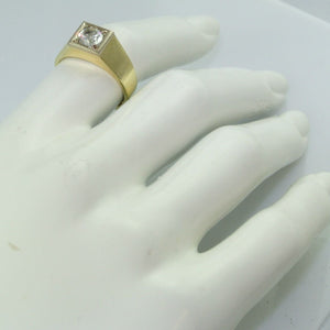 Vintage Ring - Gelbgold 585er 14 Karat mit 0,75 ct. Zirkonia“ 56 17,8 mm Ø *