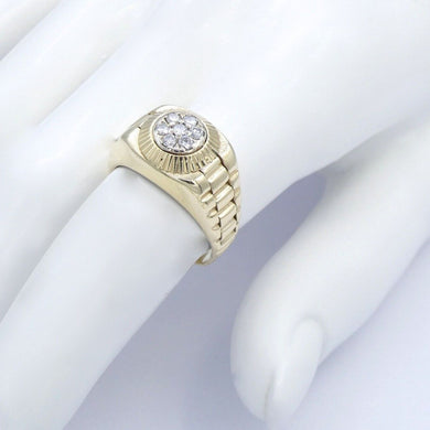 Unisexring 585er - 14 Karat Gelbgold mit Diamanten ca. 0.35 ct. / 58 18,4 mm Ø