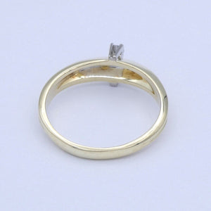 Damenring 585er - 14 Karat Gelbgold mit Brilliant ca. 0.05 ct. / 51 16,2 mm Ø