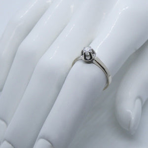 Vintage Damenring mit Diamant ca. 0.25 ct / 585er Gold 14 Karat/ 58 18,4 mm Ø *