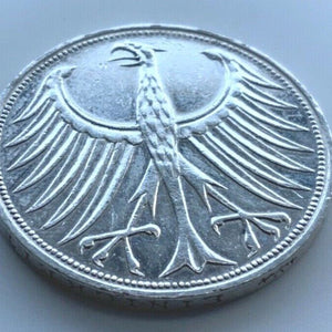 5 Deutsche Mark Silberadler 1969 F