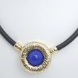 Laden Sie das Bild in den Galerie-Viewer, Kautschukkette mit Anhänger aus 585er 14Karat Gold mit Lapis Lazuli 45cm
