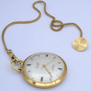 Vintage Primato Super 17 Jewels Taschenuhr mit Kette Handaufzug / Vergoldet