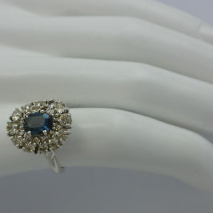 Damen Ring mit Blautopas & Zirkonia/ 925er Silber