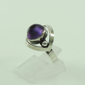 Vintage Damenring 925er Silber mit Amethyst 51 16,2 mm Ø