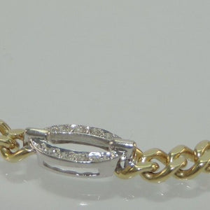 Vintage Damen Armkette mit 16 Diamanten ca.0.60 ct 14 Karat 585er Gelbgold