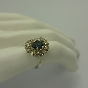 Damen Ring mit Blautopas & Zirkonia/ 925er Silber