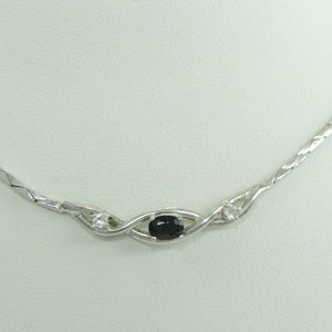 Vintage Collier 835er Silber mit Zirkonia & Onyx