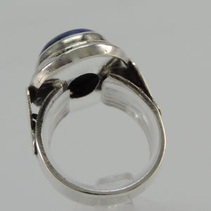 Vintage Ring mit Lapis Lazuli 925er Silber - Grösse 55 17,5 mm Ø