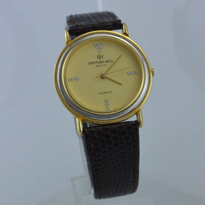 RAYMOND WEIL Geneve - Herrenuhr / Quarz / Edelstahl vergoldet & Lederarmband