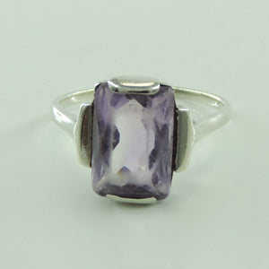 Vintage Damenring 835er Silber mit Amethyst 54 17,2 mm Ø