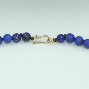 Vintage Halskette - Lapis Lazuli / 585er 14 Karat Gold / ca. 60 cm