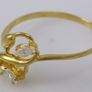 Damenring mit Zirkonia / 750er 18 Karat Gold 53 16,8 mm Ø *