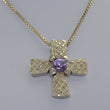 Laden Sie das Bild in den Galerie-Viewer, 835 Silber-Kette - mit Kreuz „Amethyst “ / ca. 60 cm
