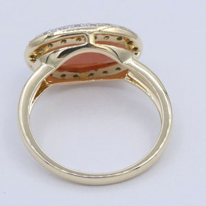 Damenring mit Achat & Diamanten 585er 14 Karat Gold - 60 19,1 mm Ø