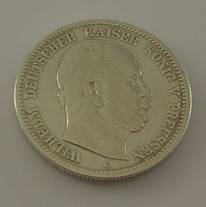 2 Mark Silber Silbermünze - Wilhelm Deutscher Kaiser König V. Preussen - 1876 C